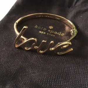 Kate Spade Gold Cursive “Love” Bangle